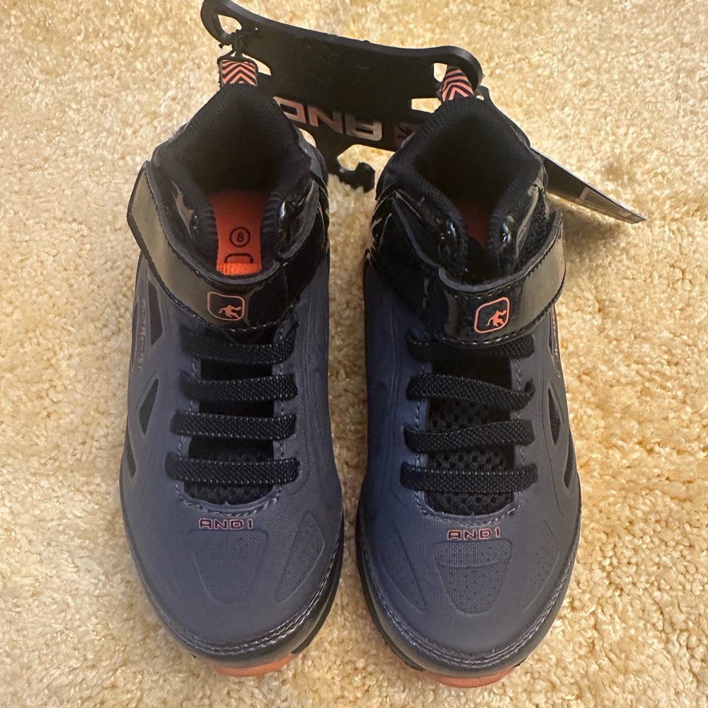 AND1 Kids High-Top Sneakers - gray and orange